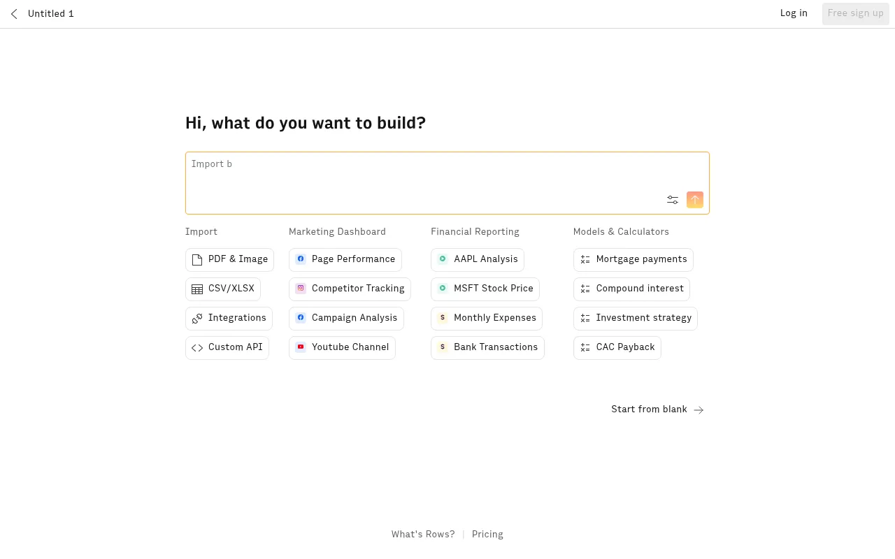 Rows screenshot