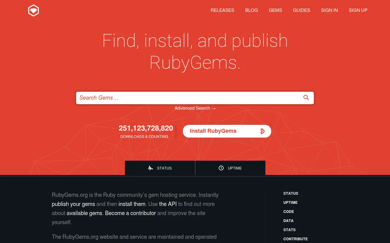 RubyGems.org screenshot