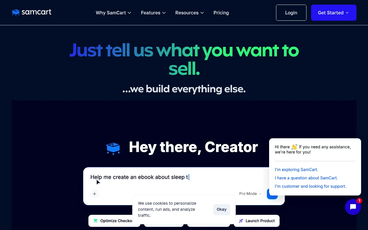 SamCart screenshot