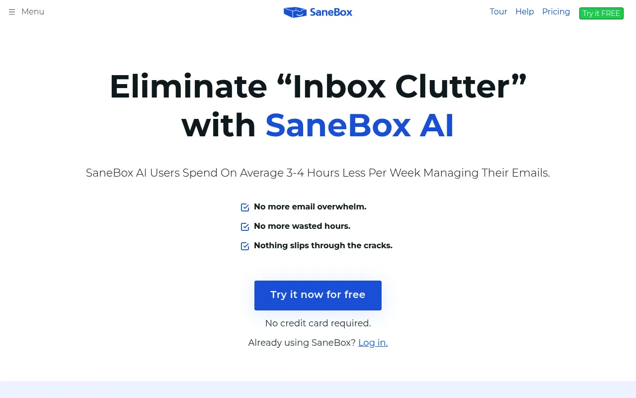 SaneBox screenshot