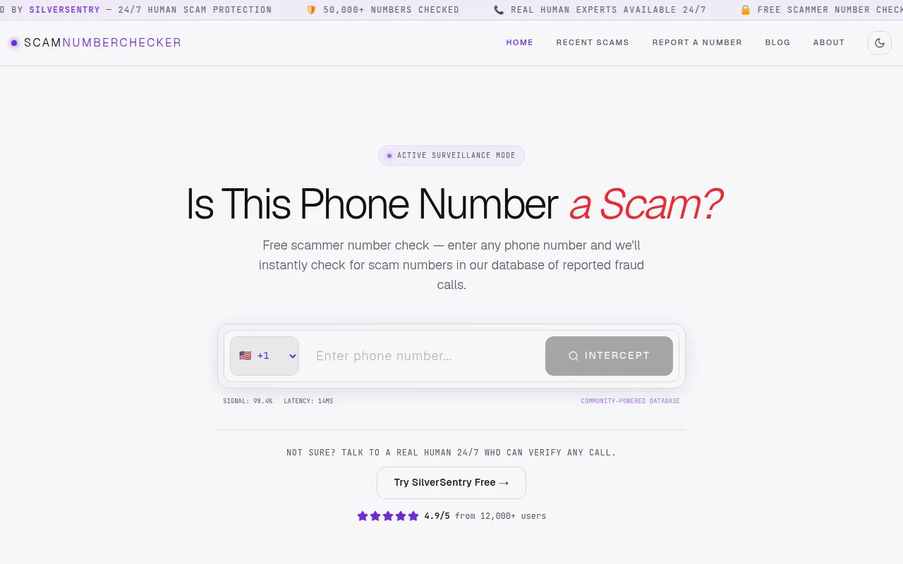 Scam Number Checker screenshot