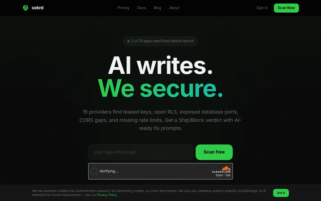 Sekrd screenshot