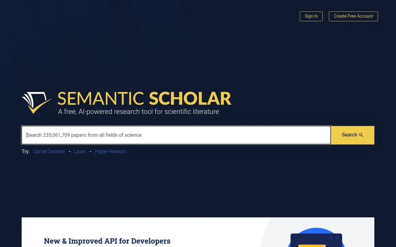 Semantic Scholar screenshot
