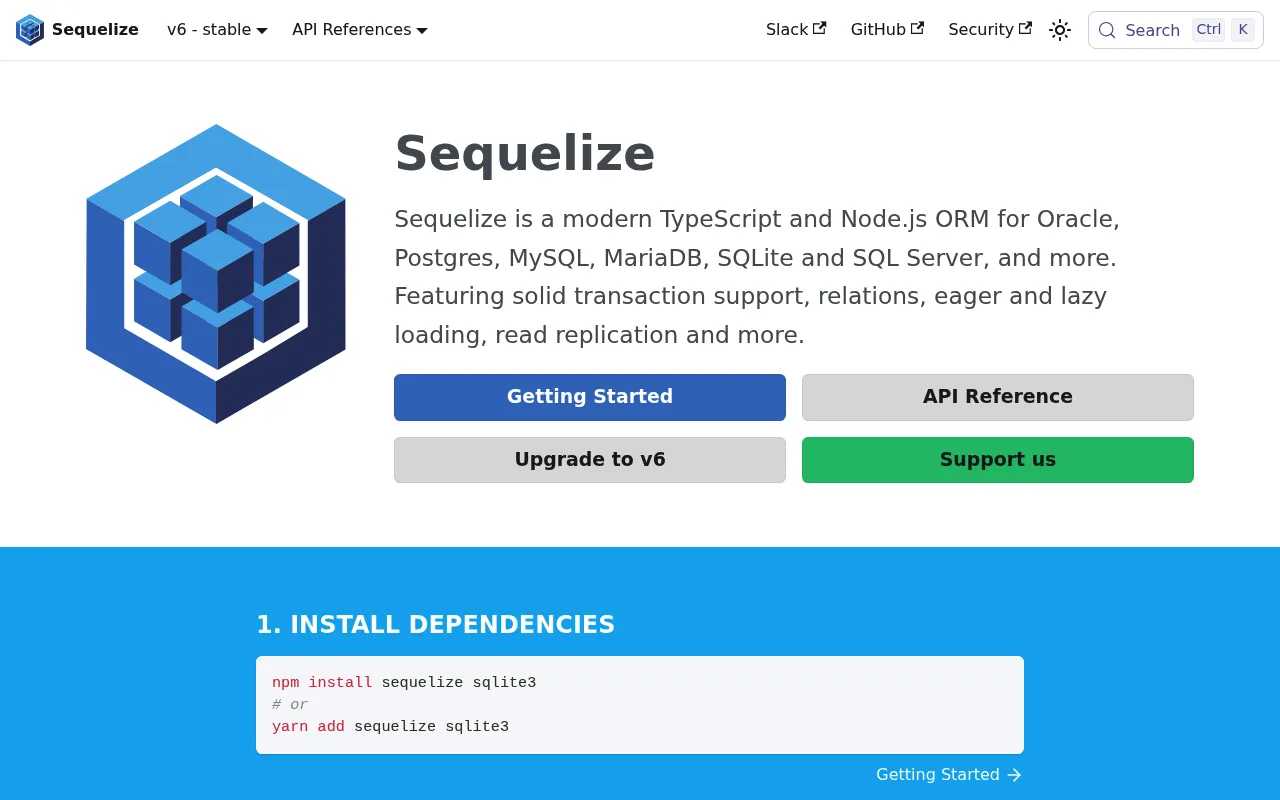Sequelize screenshot