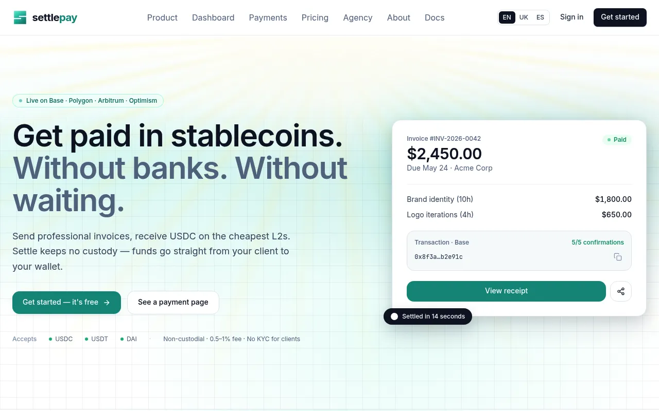 Settlepay screenshot