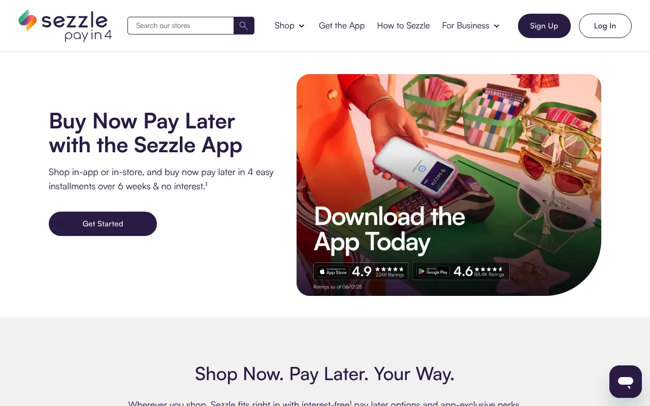 Sezzle screenshot