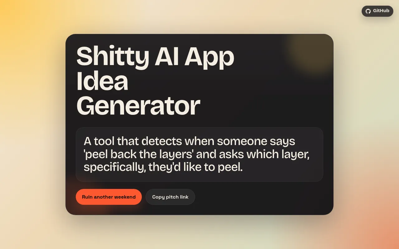 Shitty AI App Idea Generator screenshot