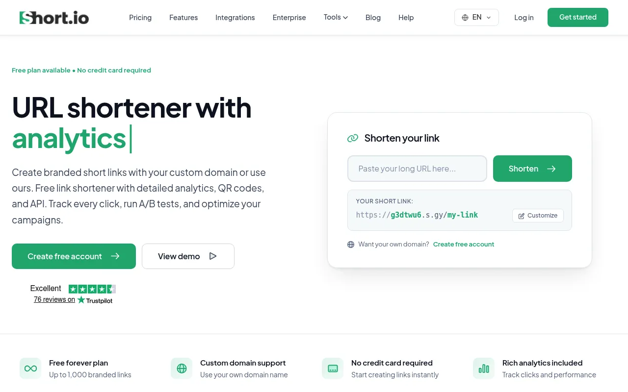 Short.io screenshot