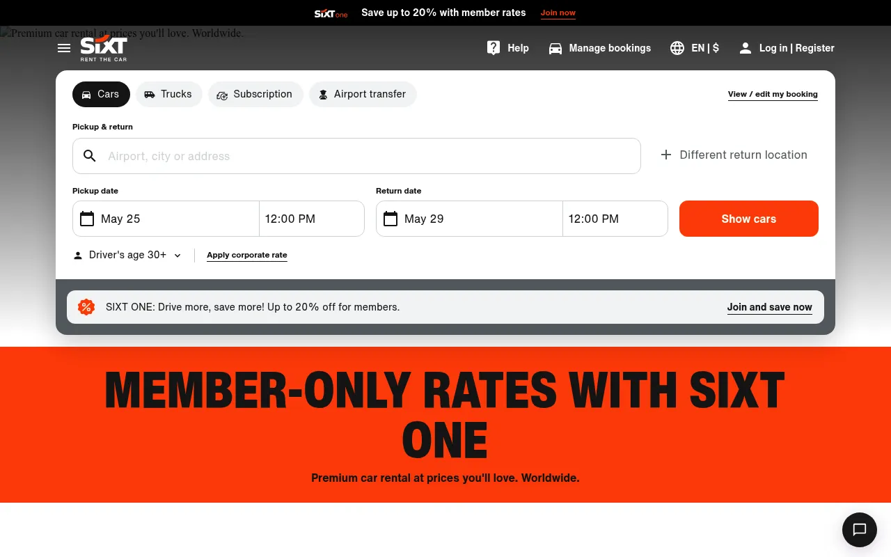 SIXT screenshot