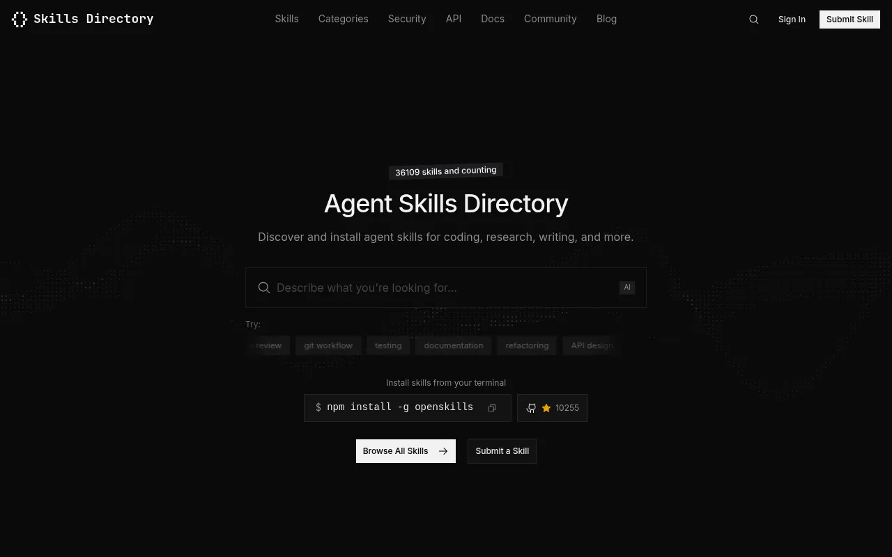 Skills Directory screenshot