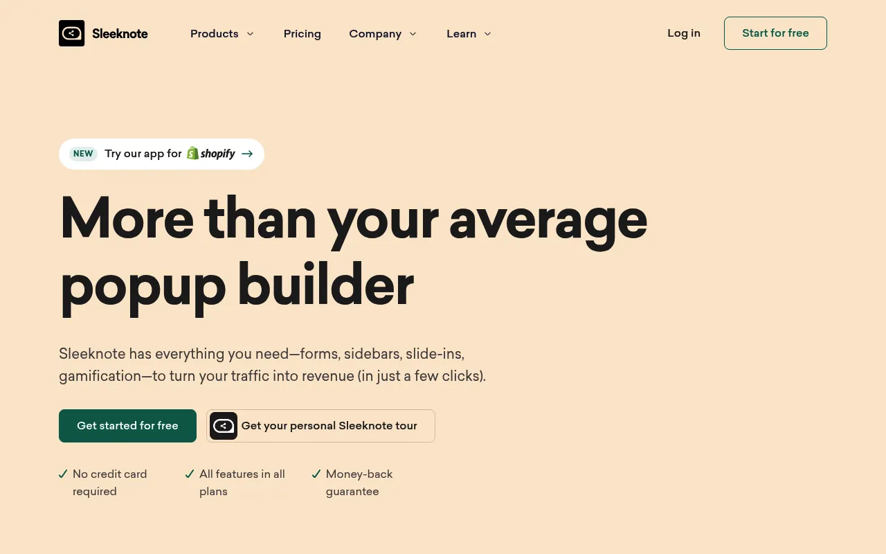 Sleeknote screenshot