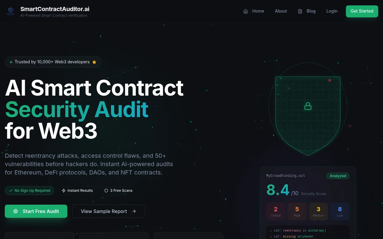 SmartContractAuditor.ai screenshot