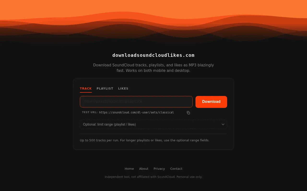 SoundCloud Likes Downloader screenshot