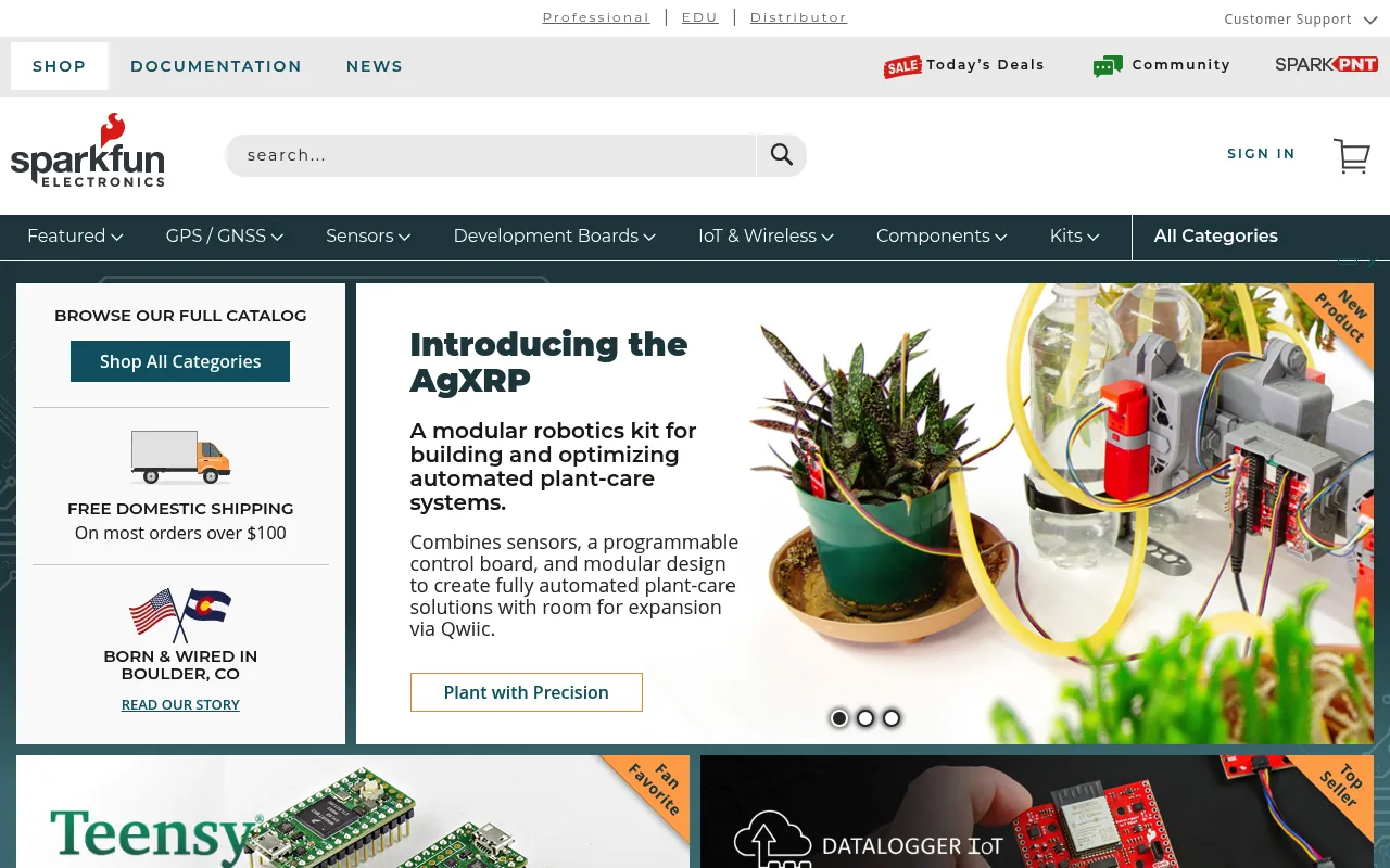 SparkFun Electronics screenshot