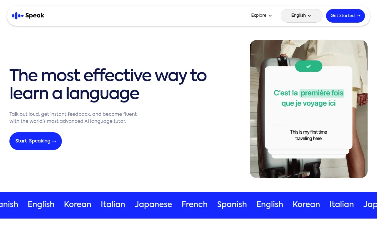 Speak screenshot