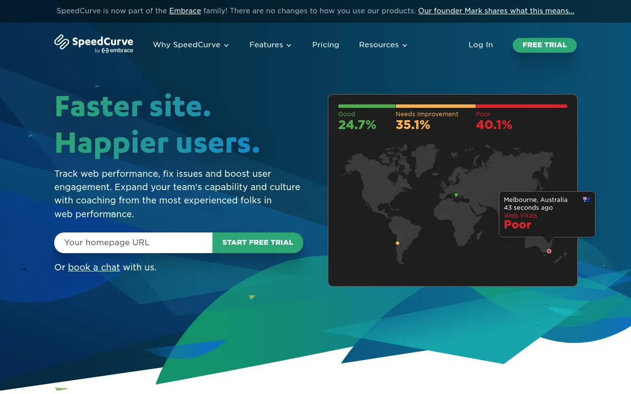 SpeedCurve screenshot