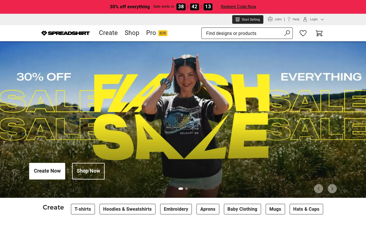 Spreadshirt screenshot