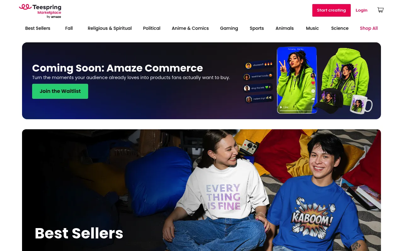 Spring (Teespring) screenshot