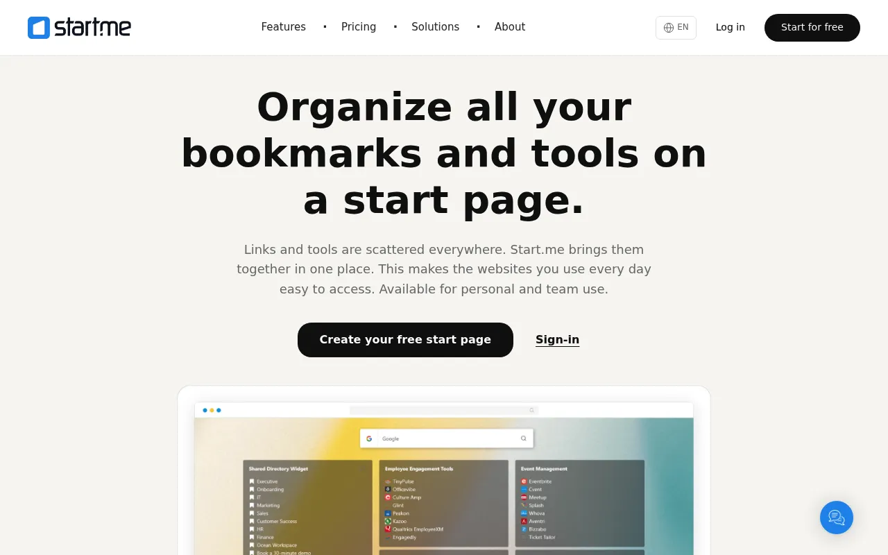 Start.me screenshot