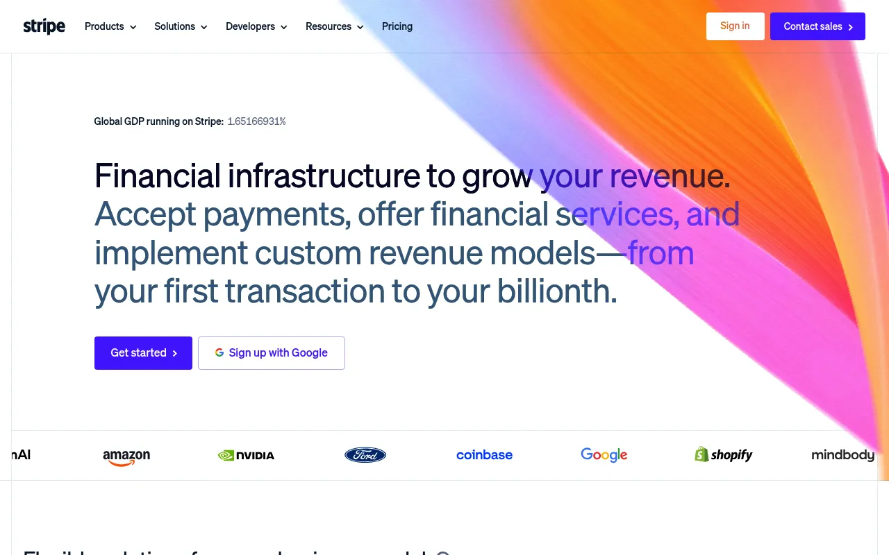 Stripe screenshot
