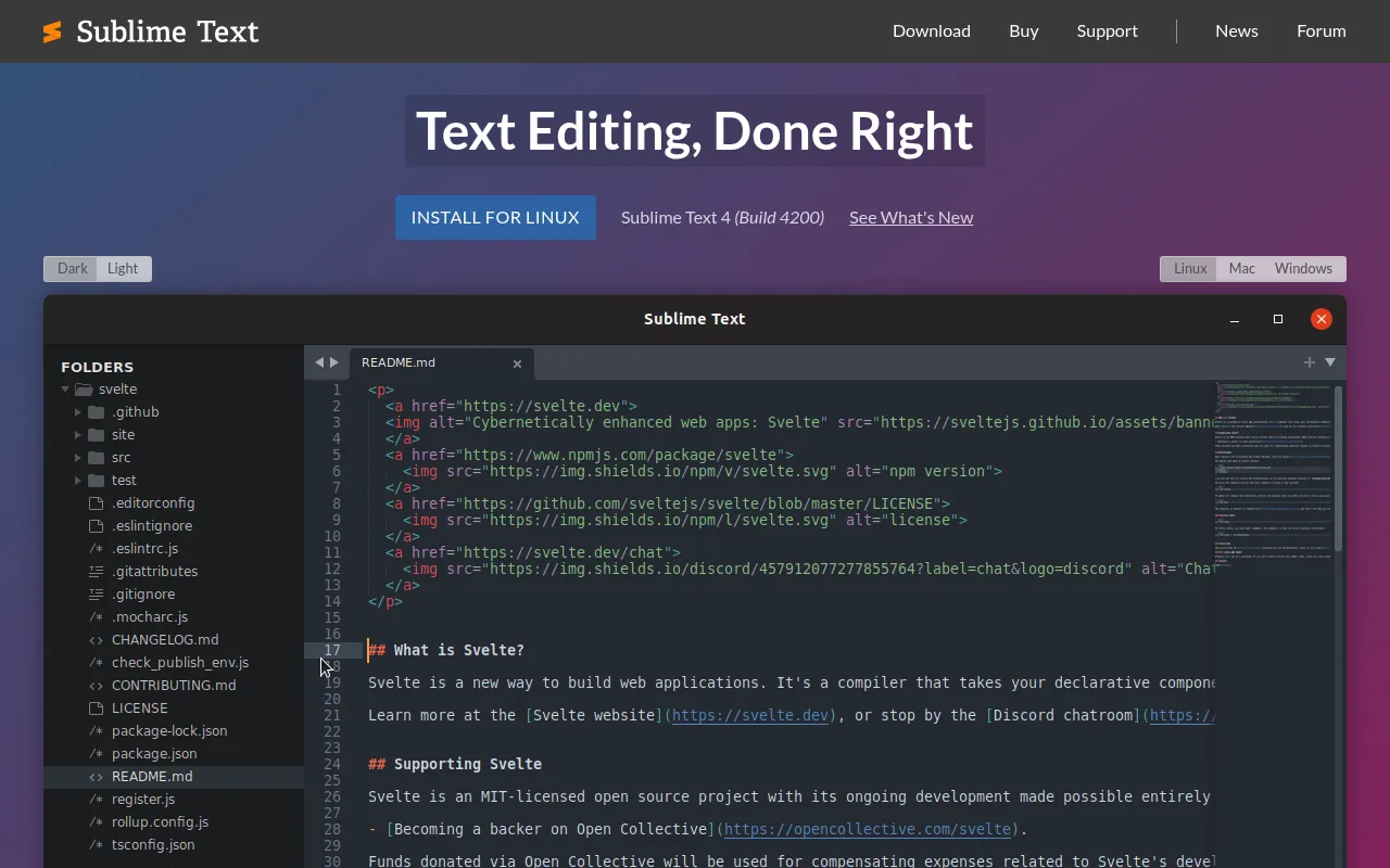 Sublime Text screenshot