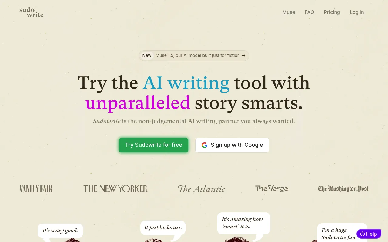 Sudowrite screenshot