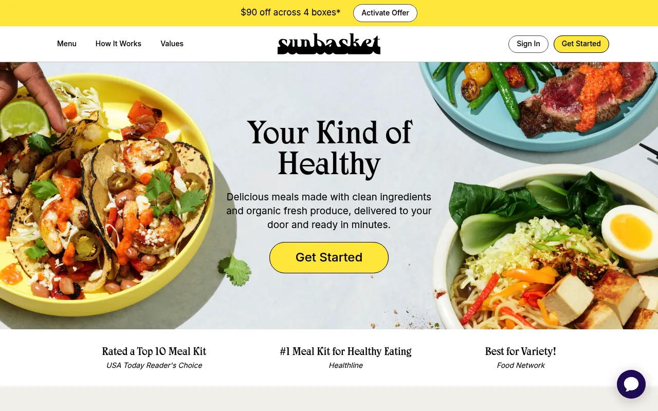 Sunbasket screenshot