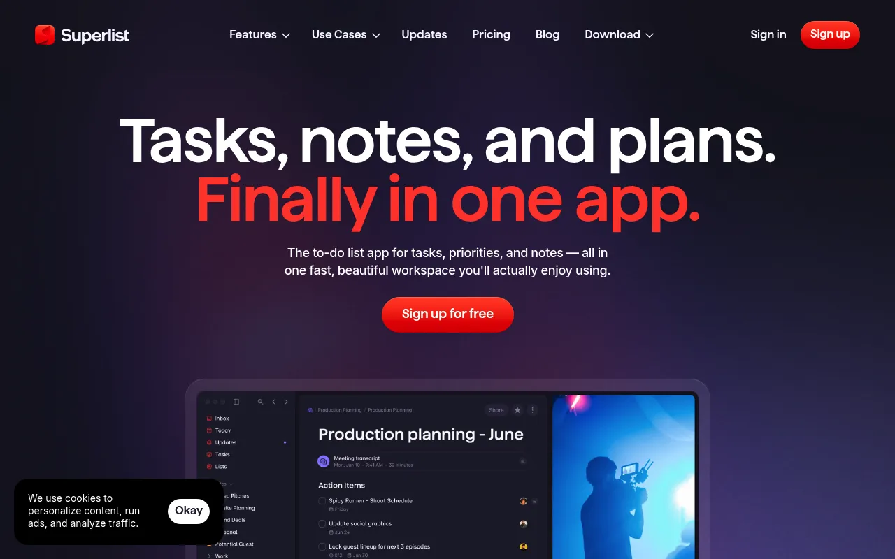 Superlist screenshot