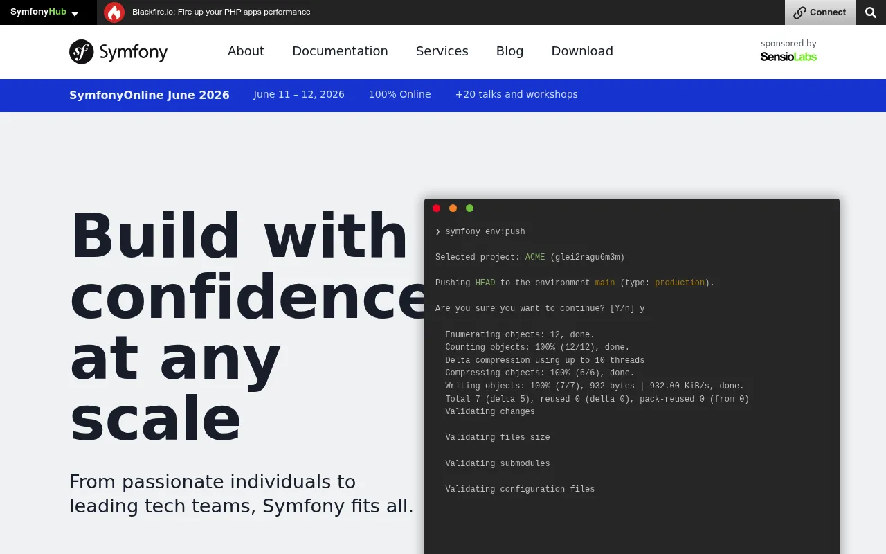 Symfony screenshot