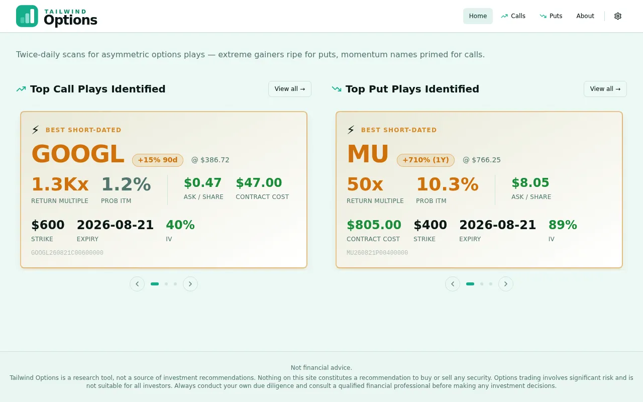 Tailwind Options screenshot