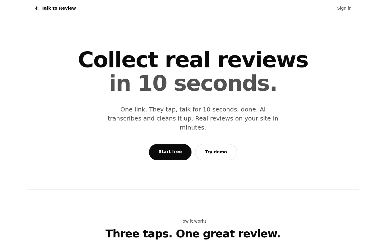 Talk to Review screenshot