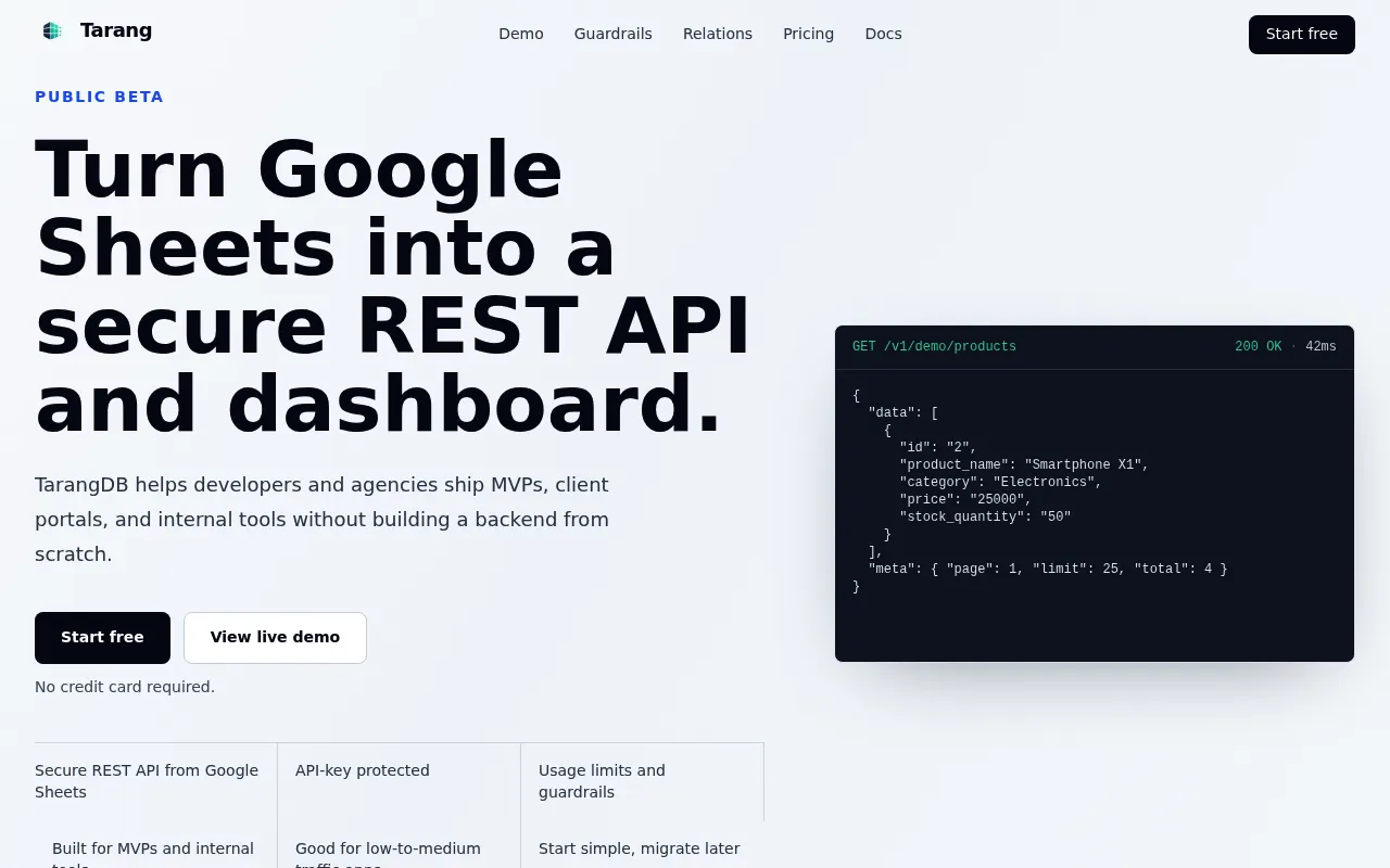 TarangDB screenshot