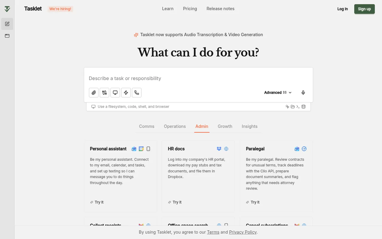 Tasklet screenshot