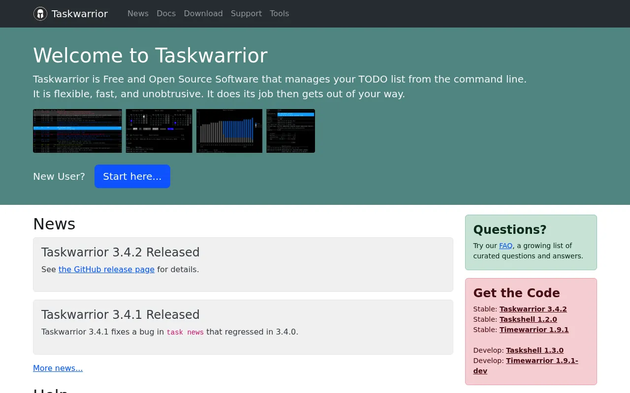 Taskwarrior screenshot