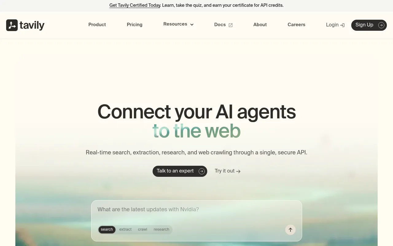 Tavily screenshot
