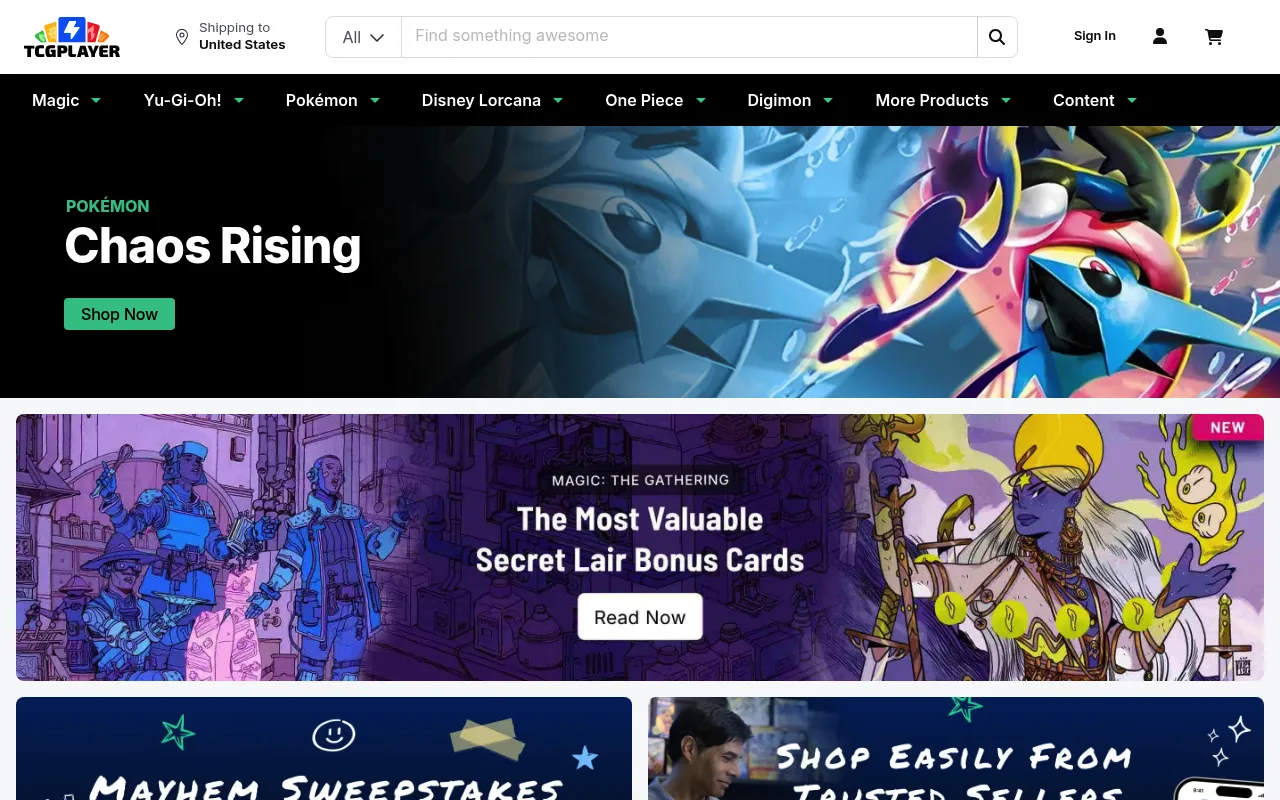 TCGplayer screenshot