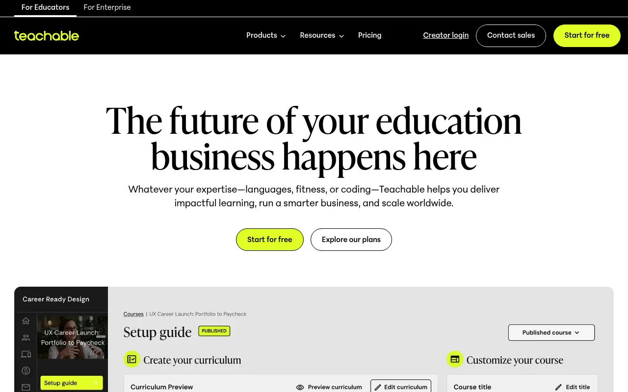 Teachable screenshot