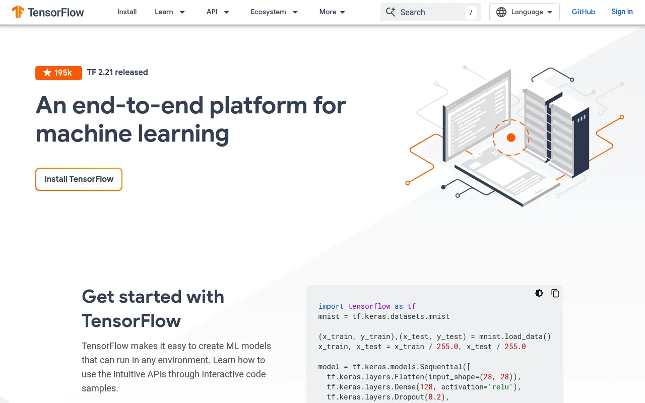 TensorFlow screenshot