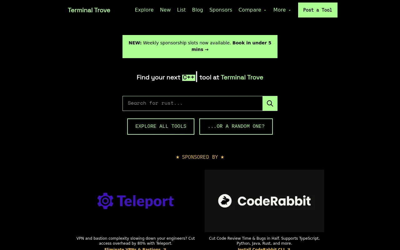 Terminal Trove screenshot