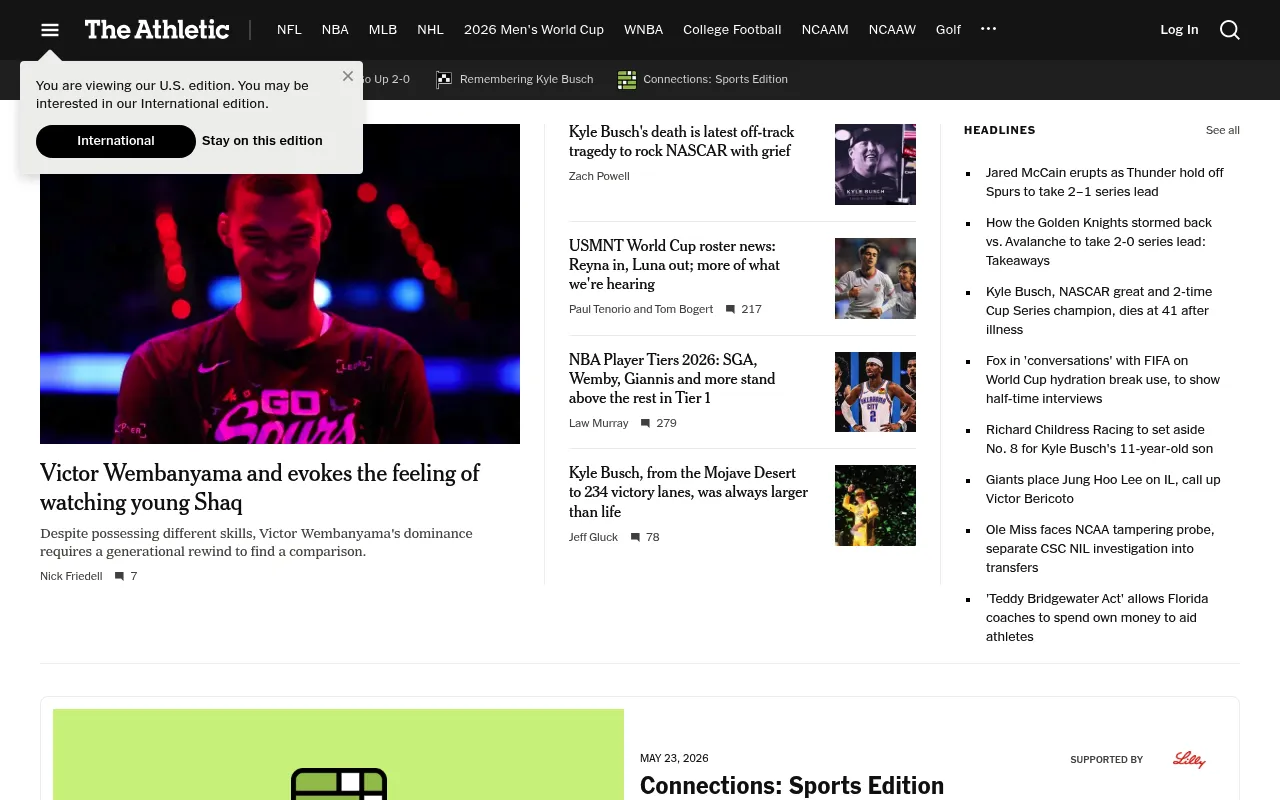 The Athletic screenshot