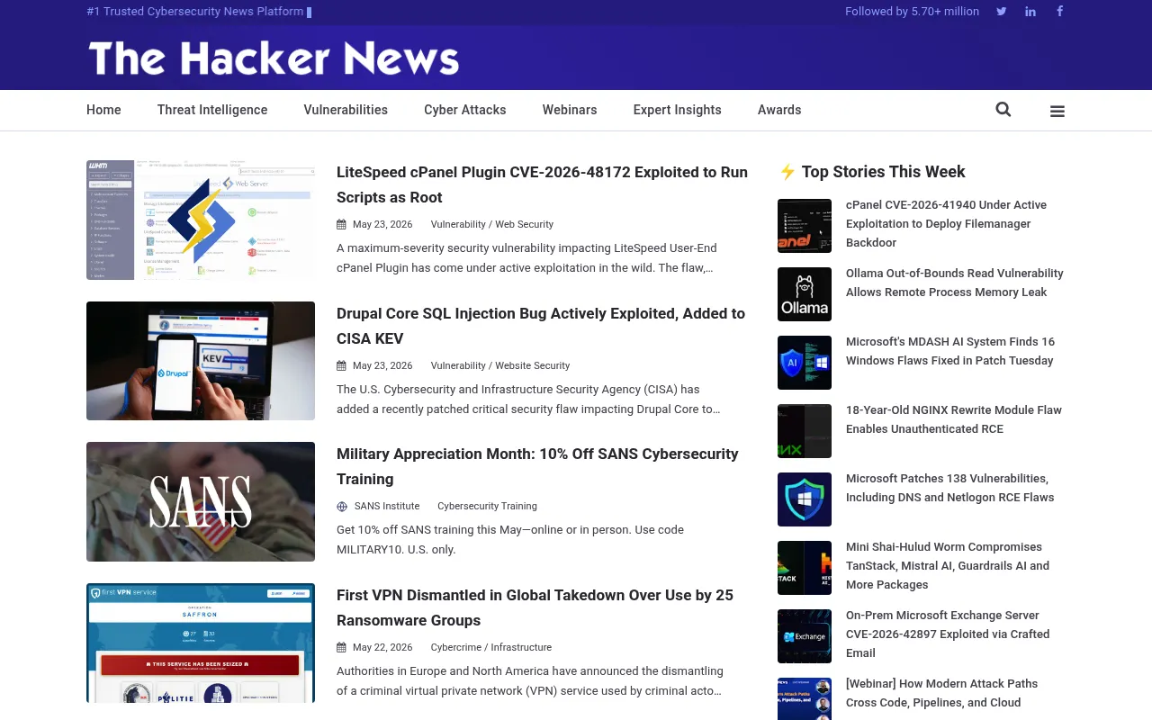The Hacker News screenshot