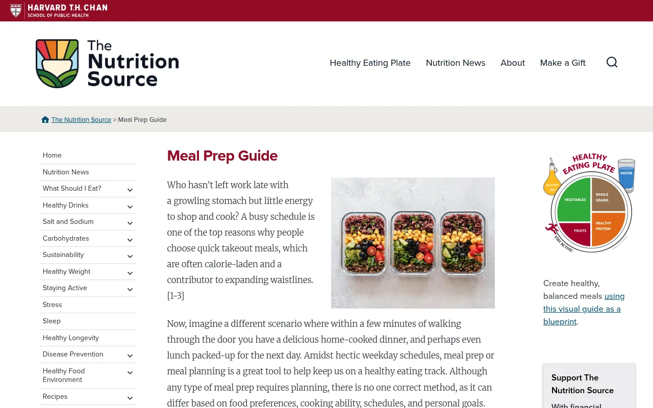 The Nutrition Source – Meal Prep Guide screenshot