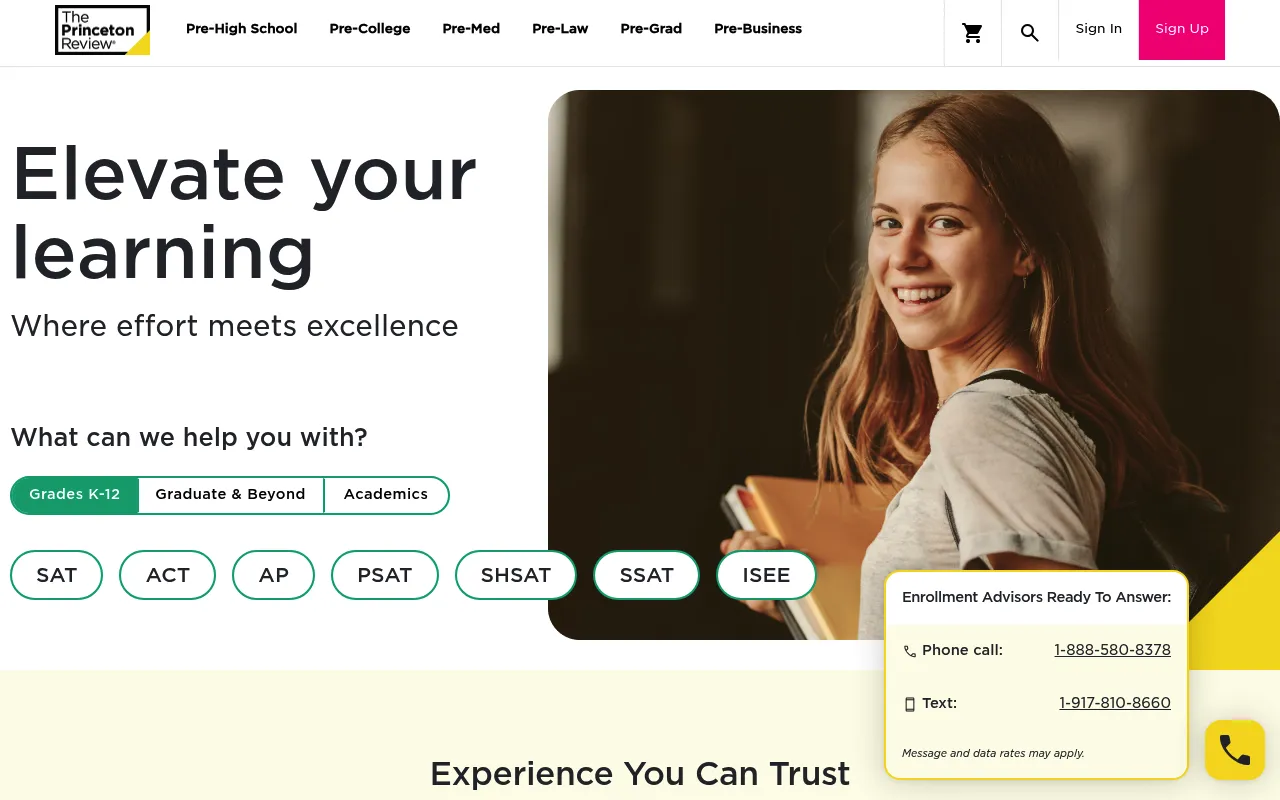 The Princeton Review screenshot