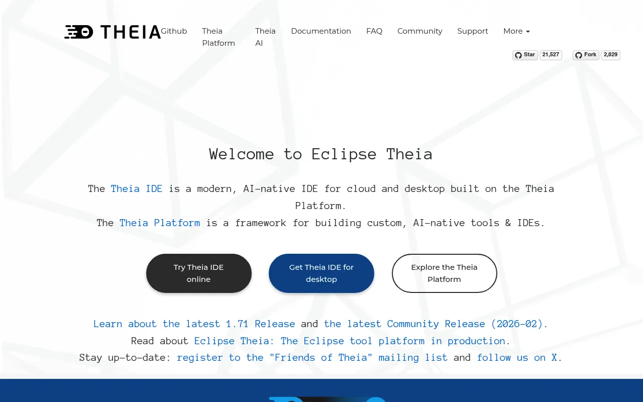 Theia IDE screenshot