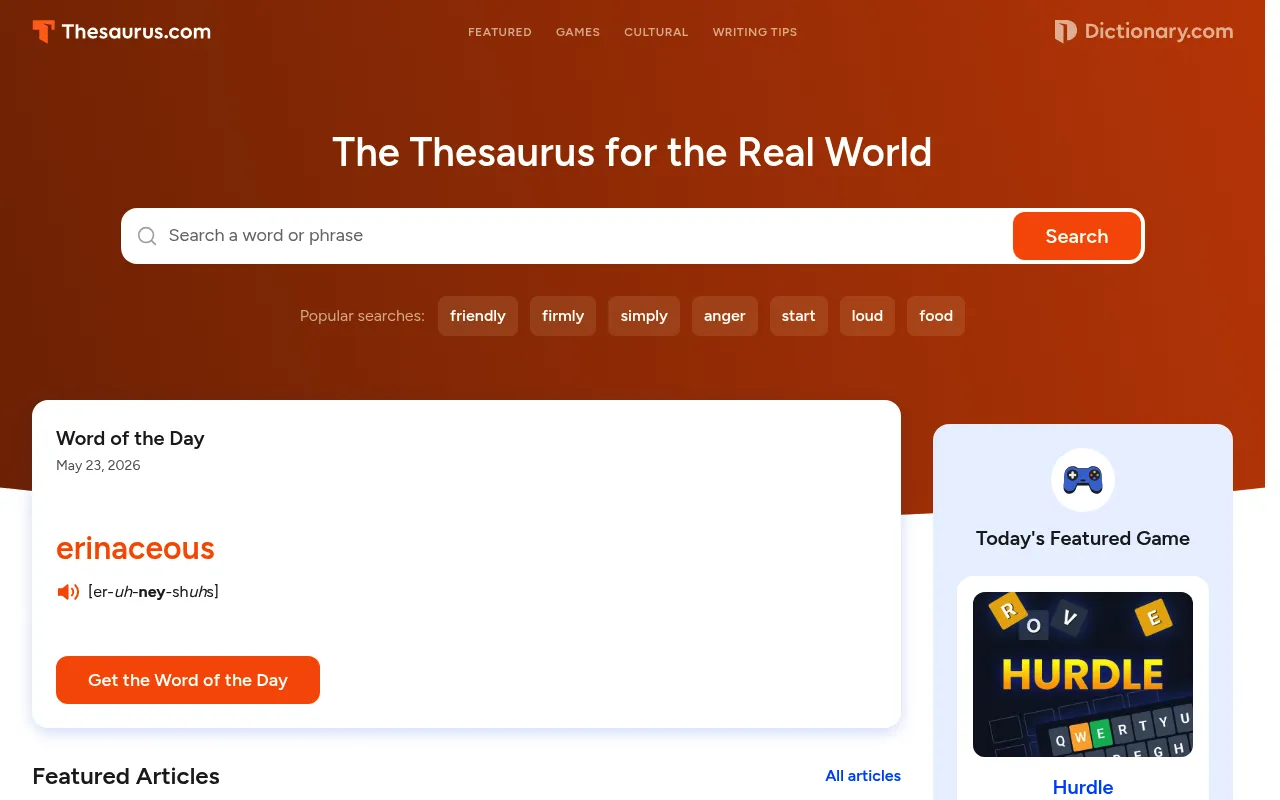 Thesaurus.com screenshot