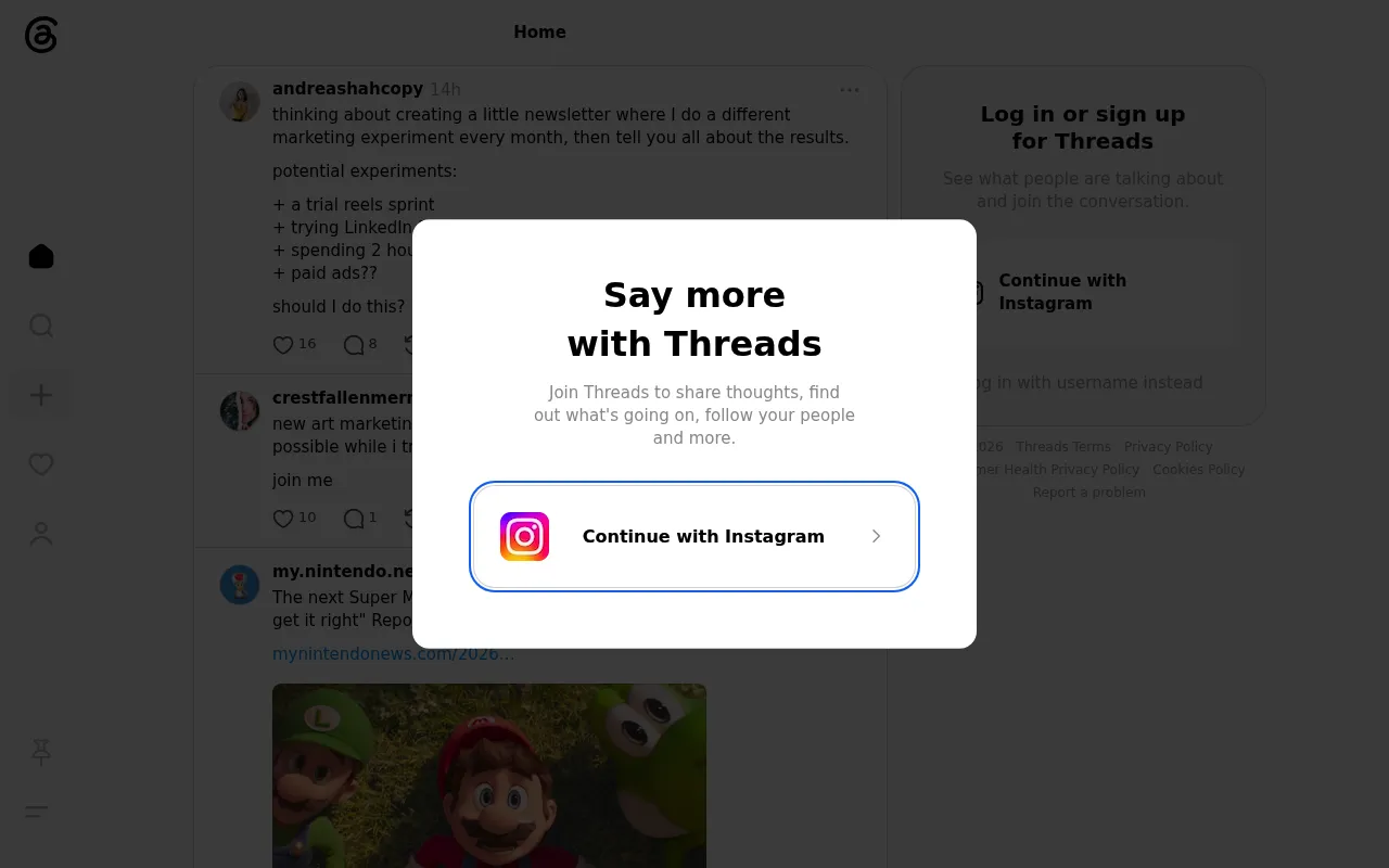 Threads screenshot