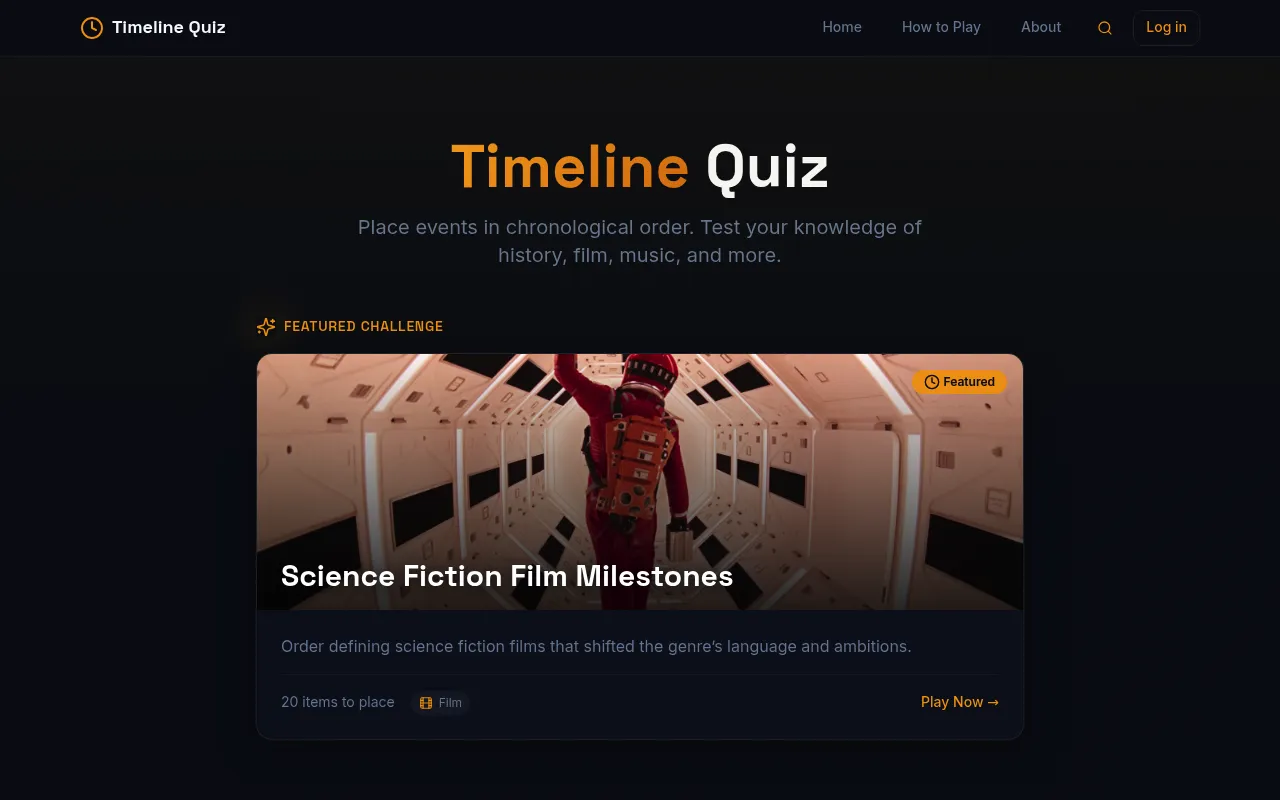 Timeline Quiz screenshot