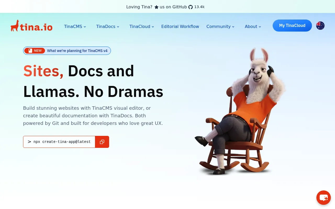 TinaCMS screenshot