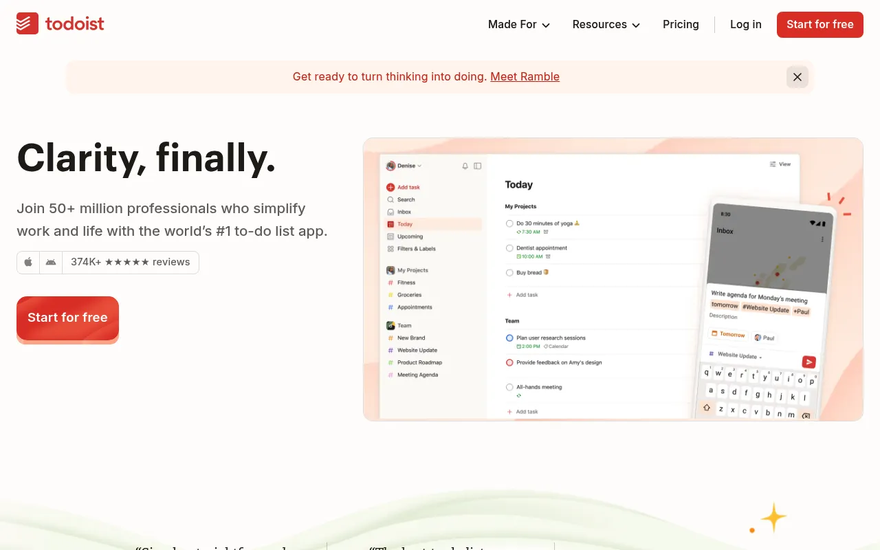 Todoist screenshot