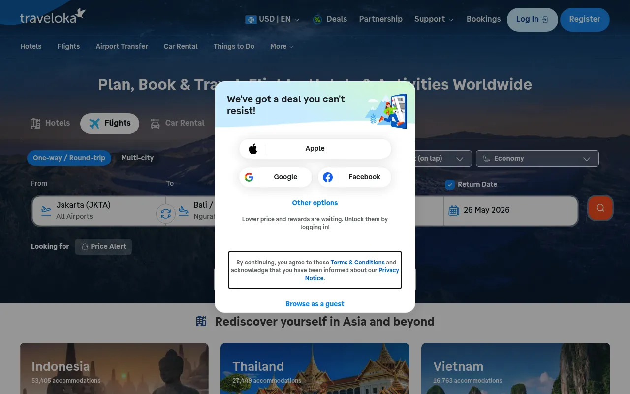 Traveloka screenshot